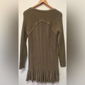 Free People Olive Green Long Sleeve Sweater Tunic Size Medium